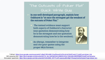Preview of "The Outcasts of Poker Flat" Full Text, Writing Response & Discussion Questions