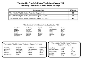 The Outsider Ch. 7-9 Crossword - WordMint