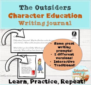 Preview of "The Outsiders" Narrative writing journal - interactive or digital. 