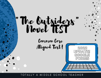 Preview of "The Outsiders" Novel Test- Common Core Aligned Questions