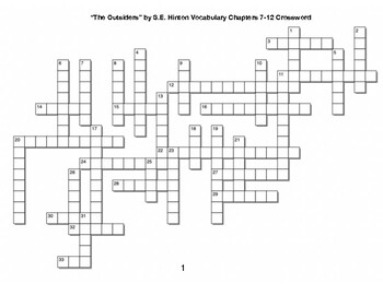 The Outsiders Chapter 7 Crossword Puzzle