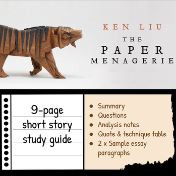 Preview of 'The Paper Menagerie' by Ken Liu - Study Guide