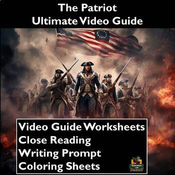 Preview of The Patriot Movie Guide Activities: Worksheets, Reading, Coloring, & more! 