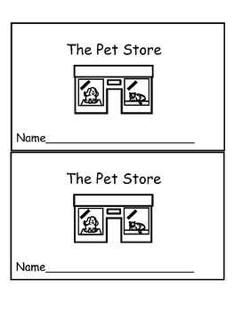 Preview of "The Pet Store" Emergent Reader - Pet Habitat Vocabulary/Drawing/Writing