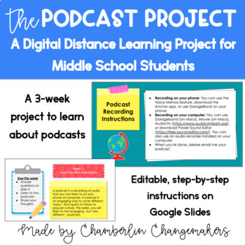 Preview of "The Podcast Project" for Middle School - Back to School Activity