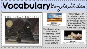 Preview of "The Polar Express" Vocabulary Google Slides