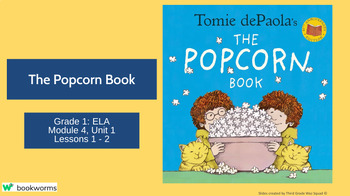 Preview of "The Popcorn Book" Google Slides- Bookworms Supplement