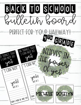 Preview of Growth Mindset Activity | Bulletin Board | Farmhouse Themed | Student Name Tags