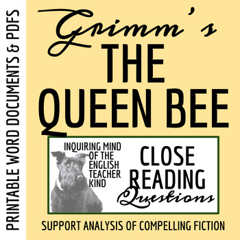 Preview of "The Queen Bee" by the Brothers Grimm Close Reading Worksheet (Printable)