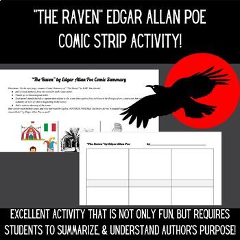 Preview of "The Raven" by Edgar Allan Poe - Comic Strip Activity (Author's Purpose)!