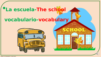 Preview of “The School” in Spanish (PPT). Presentation with audio.