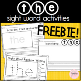 'The' Sight Word Activities Freebie for Kindergarten Liter