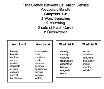 Preview of “The Silence Between Us” Alison Gervais Chapters 1-6 Vocabulary Bundle