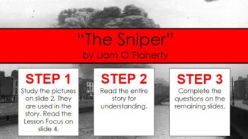 Preview of "The Sniper" by Liam O'Flaherty - Background / Lesson / Questions BUNDLE