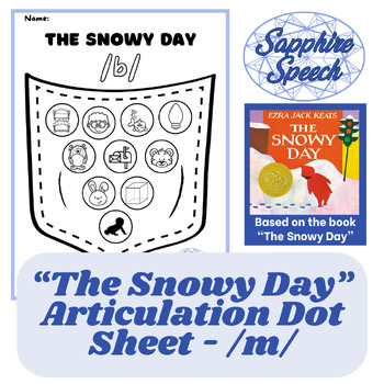 Preview of "The Snowy Day" Articulation Dot Sheet /m/ Sound