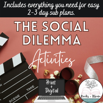 Preview of "The Social Dilemma" Engaging Documentary Activities: Print & Digital Sub Plans