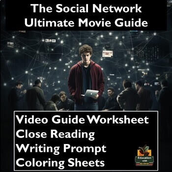 Preview of The Social Network Movie Guide Activities: Worksheets, Reading, Coloring, & more