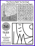 "The Starry Night" by Van Gogh COLLABORATIVE Activity Coloring Pages