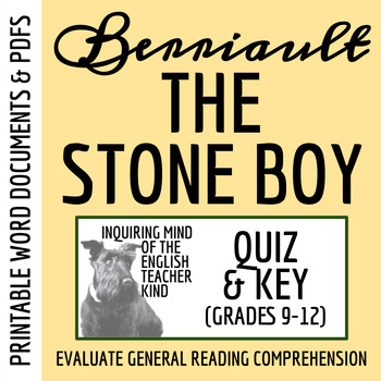 Preview of "The Stone Boy" by Gina Berriault Quiz and Answer Key for High School