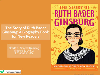 Preview of "The Story of Ruth Bader Ginsburg" Google Slides- Bookworms Supplement