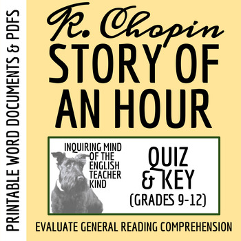 Preview of "The Story of an Hour" by Kate Chopin Quiz and Answer Key (Printable)