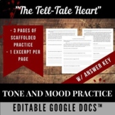 "The Tell-Tale Heart": Tone and Mood 3-Page Practice Googl