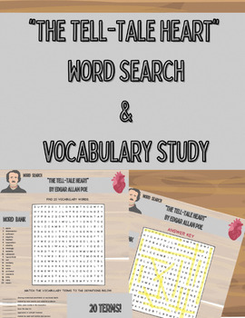 Preview of "The Tell-Tale Heart" Word Search and Vocabulary Study