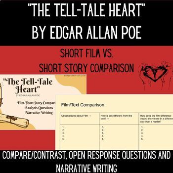 Preview of "The Tell-Tale Heart" by Edgar Allan Poe - Film/Short Story Comparison