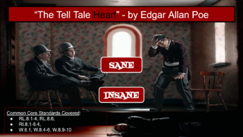 Preview of “The Tell Tale Heart” - by Edgar Allan Poe (Sane vs Insane)