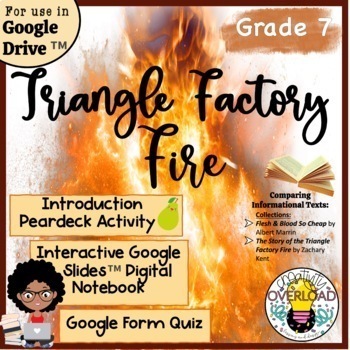 Preview of "The Triangle Factory Fire" Google Slides, Form Quiz, & Peardeck Activities