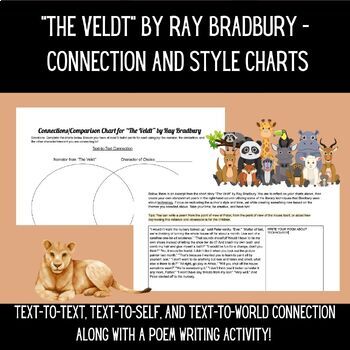 Preview of "The Veldt" by Ray Bradbury Connection Charts + Poem Writing Activity!