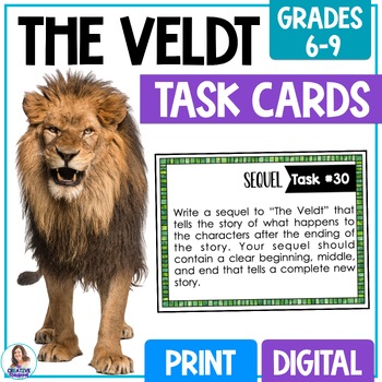 Preview of The Veldt by Ray Bradbury - Short Story Reading Comprehension Task Cards