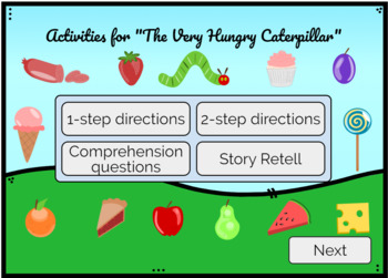 Preview of "The Very Hungry Caterpillar" Boom Cards