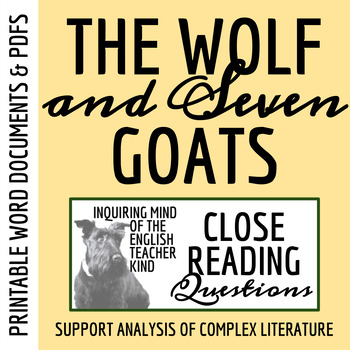 Preview of "The Wolf and the Seven Young Goats" by the Brothers Grimm Close Reading