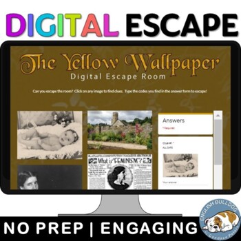Preview of The Yellow Wallpaper by Charlotte Perkins Gilman Digital Escape Room Review Game
