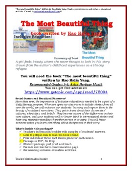 Preview of "The most beautiful thing" Reading comprehension and inclusive education