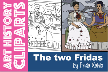 Preview of "The two Fridas" by Frida Kahlo ART HISTORY Clipart Mexican painter