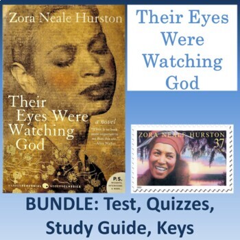 Preview of "Their Eyes Were Watching God": Bundle of Test, Quizzes, Study Guide, & Keys