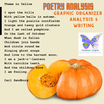 Preview of "Theme in Yellow" Poetry Analysis Graphic Organizer/Close Reading HALLOWEEN FALL