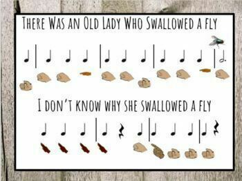 There Was An Old Lady Who Swallowed A Fly Song Solfege Book Music Lesson