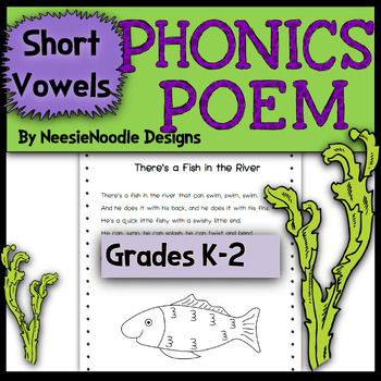 Preview of "There's a Fish in the River" Poem for Phonics (Short Vowels), Fluency, Science