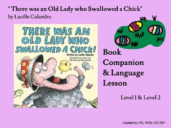 Preview of " There was an Old Lady who Swallowed a Chick" Book Companion/AAC/Easter/Spring
