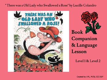 Preview of " There was an Old Lady who Swallowed a Rose"Communication Board/AAC/Valentine's