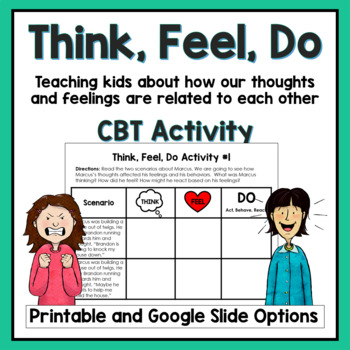 Preview of "Think, Feel, Do" | CBT activities to teach kids about our thoughts and feelings