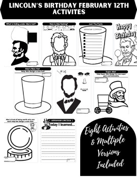 Preview of *Thinkin' Bout' Lincoln, Abraham Lincoln's Birthday 02/12 Activities & Crafts*