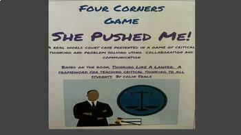 Preview of   Thinking Like a Lawyer:  She Pushed Me!  Four Corners Game