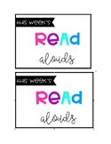 "This Weeks Read Aloud Books" Label
