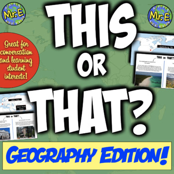 Preview of "This or That" Geography Edition | Back to School + Bellringer Resource!