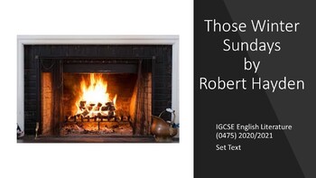 Preview of 'Those Winter Sundays' by Robert Hayden - IGCSE or Unseen Poetry Resource