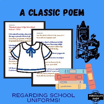 Preview of "Threads of Wisdom: An Epic Ode to School Uniforms” ~ POEM for Kids to READ